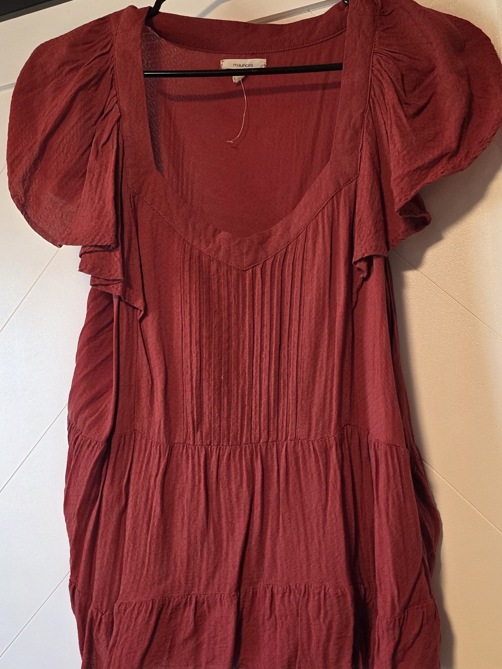 Maurices Rust Puff Sleeve Scoop Neck Tunic